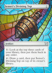 mtg Altered - Sensei's Divining Top Stained Glass