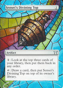 mtg Altered - Sensei's Divining Top Stained Glass