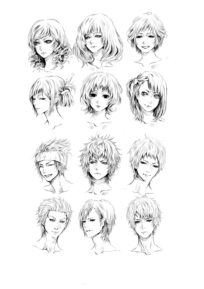 Manga girl hair reference III by StyrbjornAndersson on DeviantArt