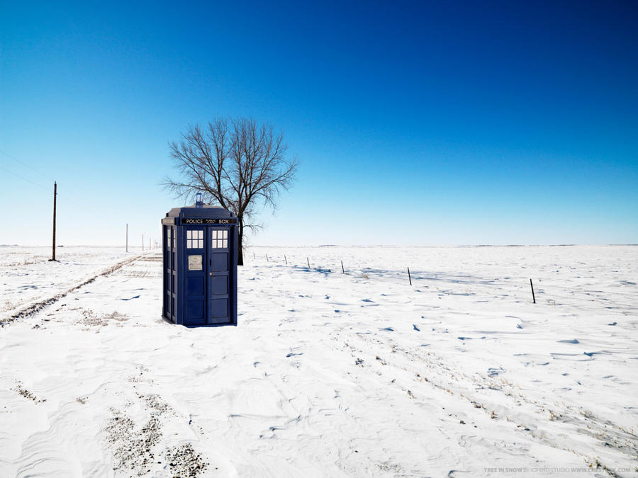 Snowy TARDIS by millenniumsmuggler on DeviantArt