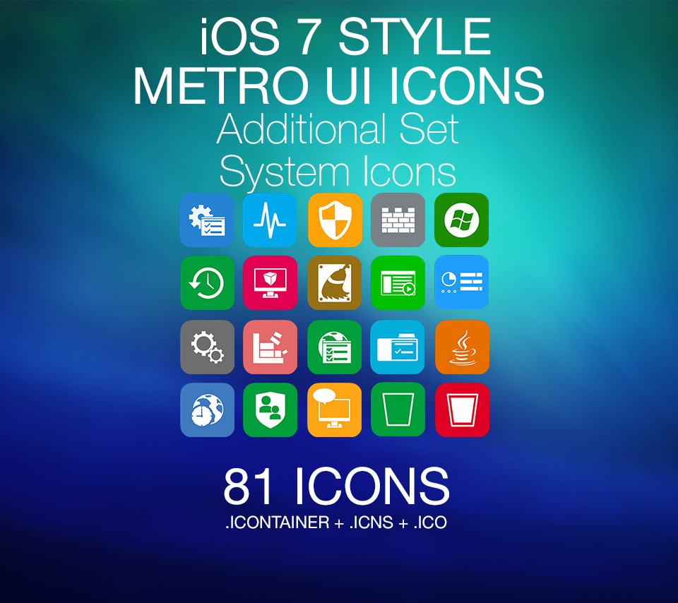 iOS 7 Style - Metro UI - System Icons