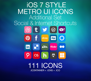 iOS 7 Style - Metro UI - Social Media and Internet
