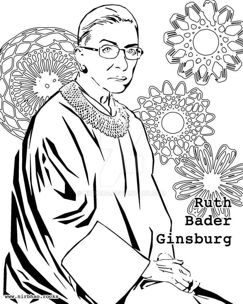 Ruth Bader Ginsburg Is Awesome Coloring Page by nirbhao on DeviantArt