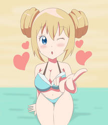 Kaho Hinata Blowing a Kiss