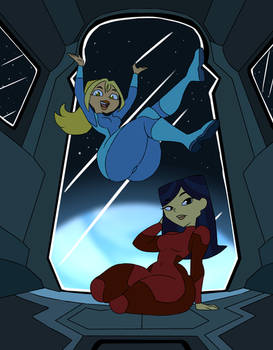 Emma and Bridgette Spaceship