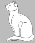 Free sitting cat lineart (MS paint friendly)