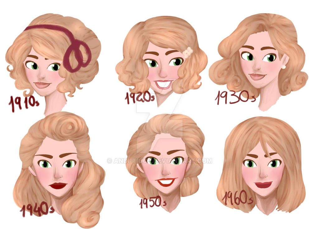 Historical Hairstyles 20th Century 1910 - 60 by Andi-Tiucs on DeviantArt