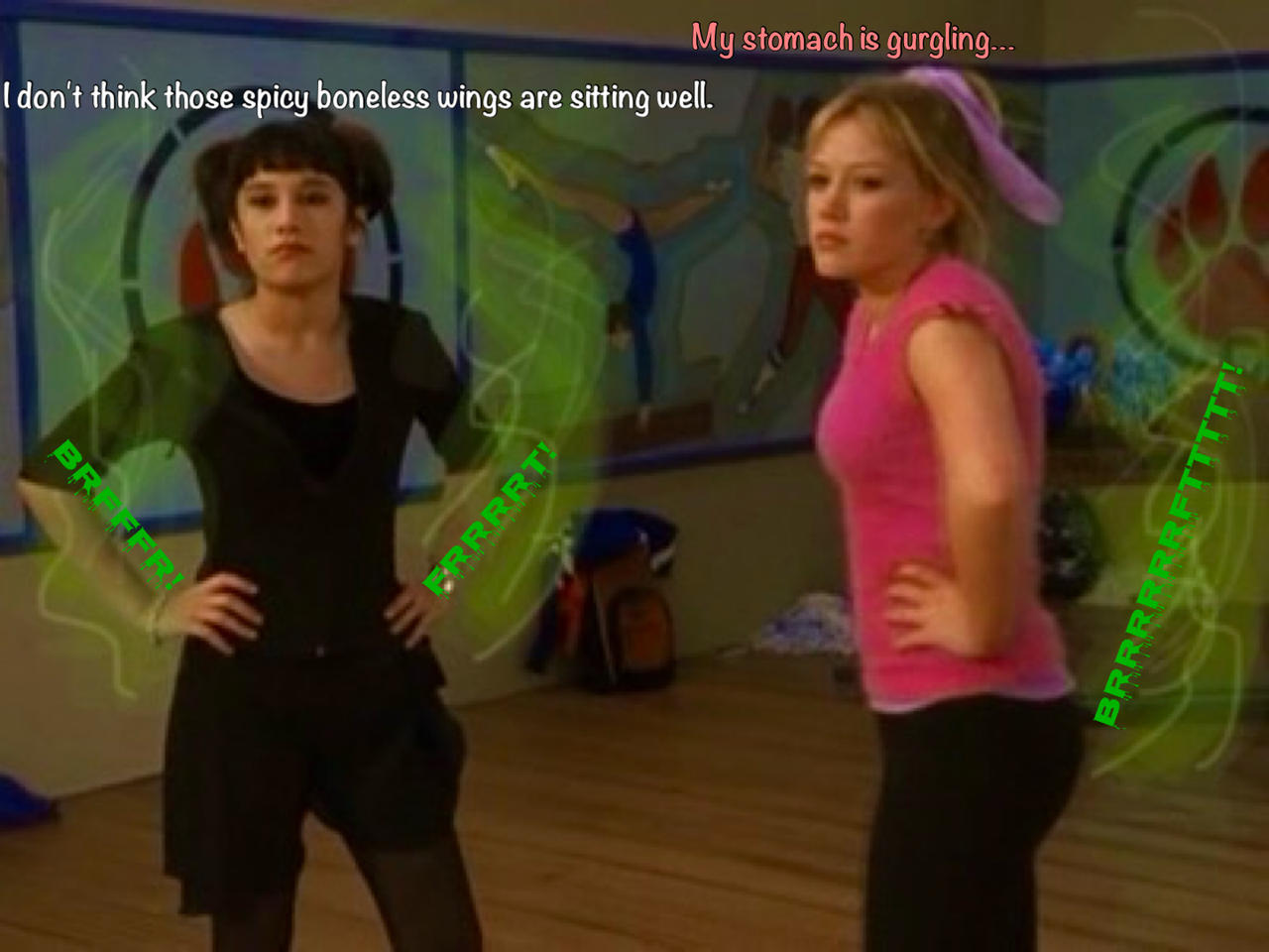 Hilary and LeLaine having bad gas