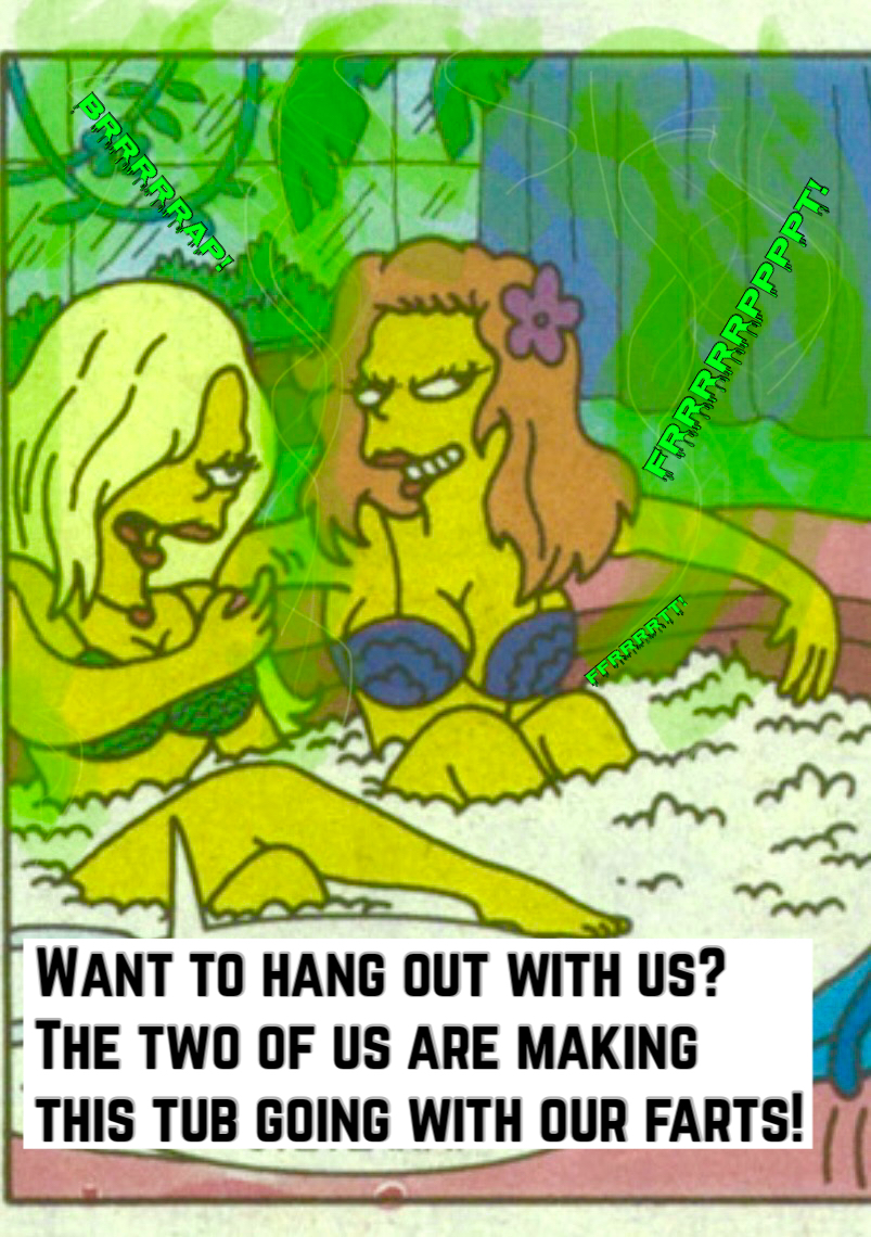 Simpsons babes letting it rip in the tub