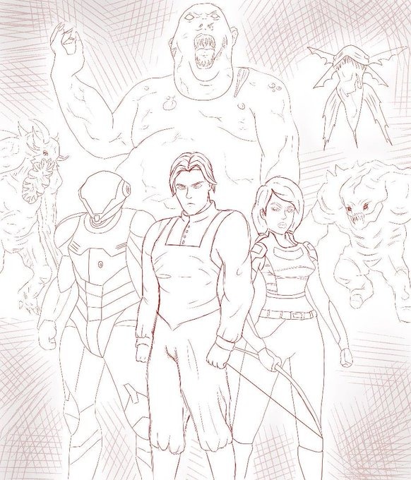 Three Line Drawing Comic Comic Line Art by logankailtynkz101 on DeviantArt