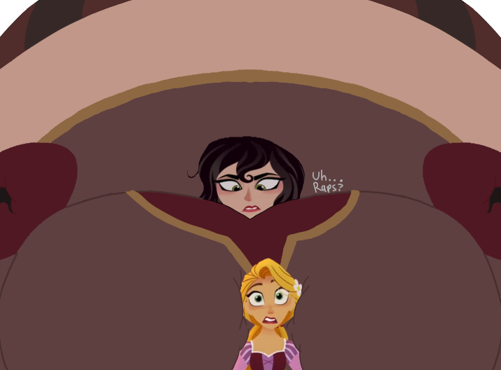 Rapunzel Inflation Rapunzel and an inflated Cassandra by PenilianCasserole on DeviantArt