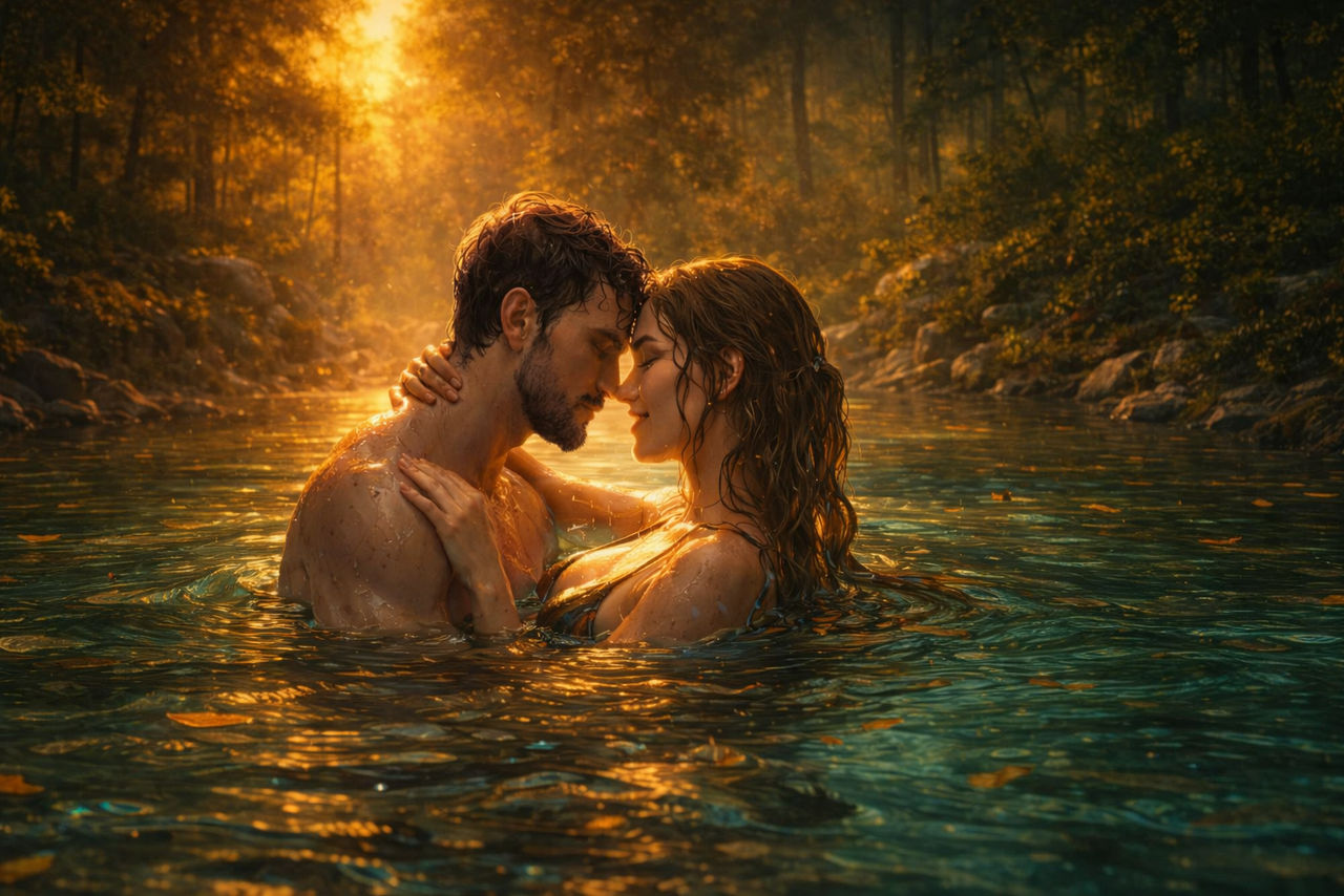 Romantic Deviantart Romantic embrace in a forest river by SednaSA on DeviantArt