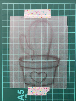 Shrinky Dink potted cactus - rough sketch