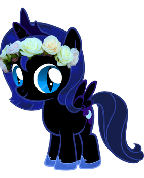 Filly! nightmare moon has a flower crown