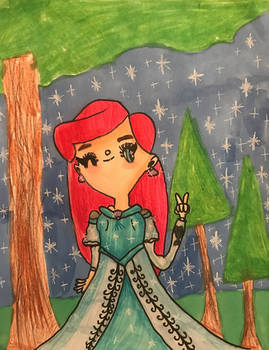 Princess Ariel - Magical Forest (8yr old artist)