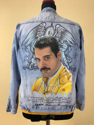 Freddie Mercury Queen handpainted denim jacket 