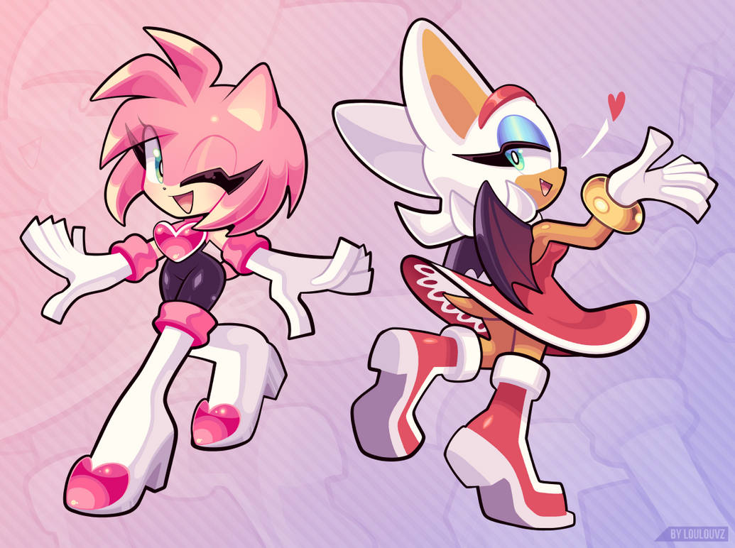 Amy and Rouge outfit swap by LoulouVZ on DeviantArt