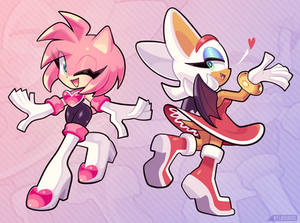 Amy and Rouge outfit swap 