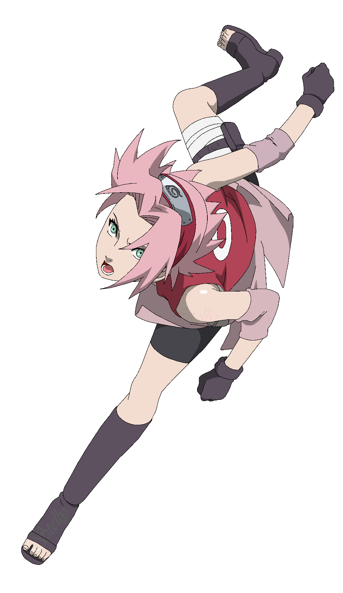 Haruno Sakura Render - Lineart colored