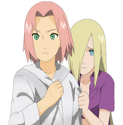 Sakura e Ino RTN - Lineart Colored