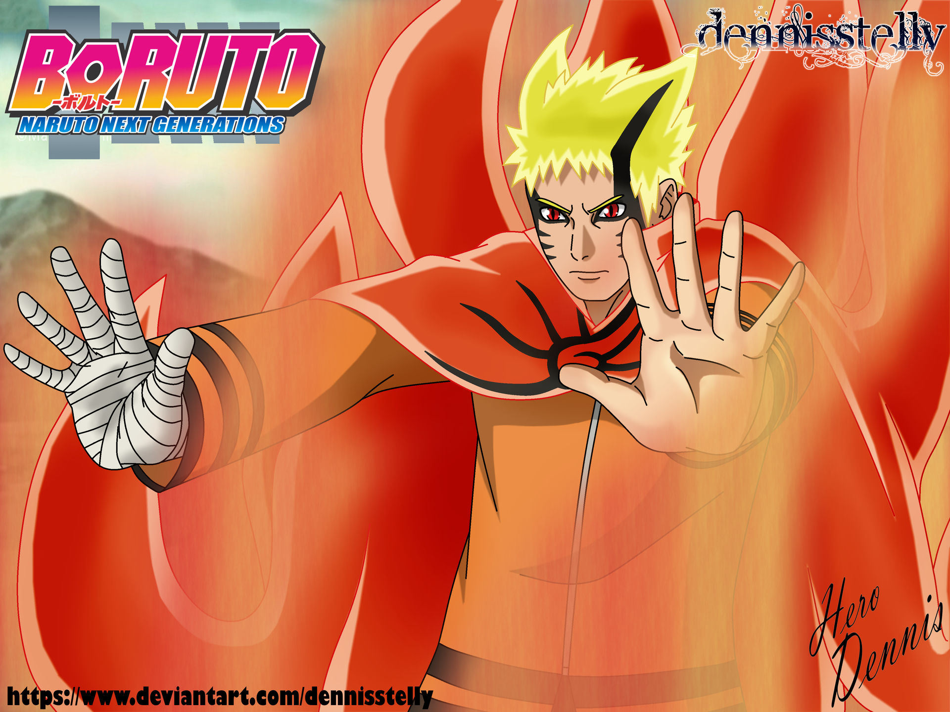Speed Line Art Naruto Modo Bárion And Kurama [ Boruto Naruto Next  Generations ] 