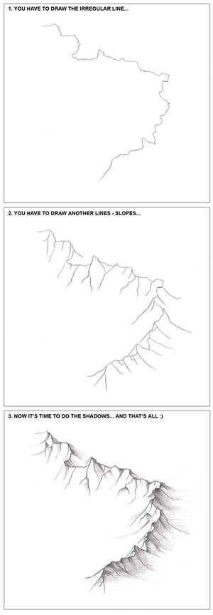 3 steps - How to draw the mountains...