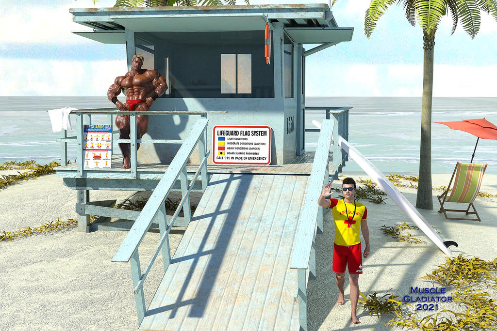 Lifeguard Meg Deviantart Our new muscular lifeguard draws attention by mlglad99 on DeviantArt