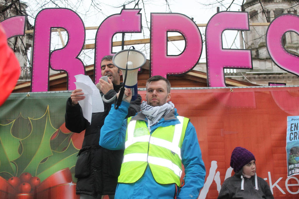 Belfast protest against air strkes in Syria.