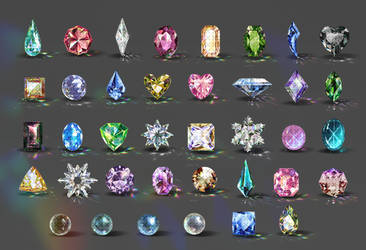 166 styles gemstones asset