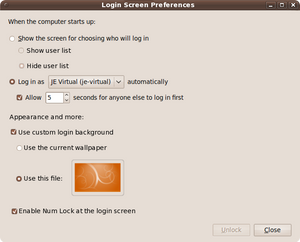 Login Options for Ubuntu 10.04