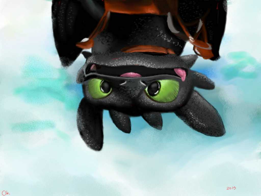 Toothless in the clouds