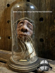 Shrunken Head Sculpture By Netherworld Oddities