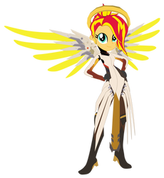 Sunset Shimmer as Mercy [Overwatch]