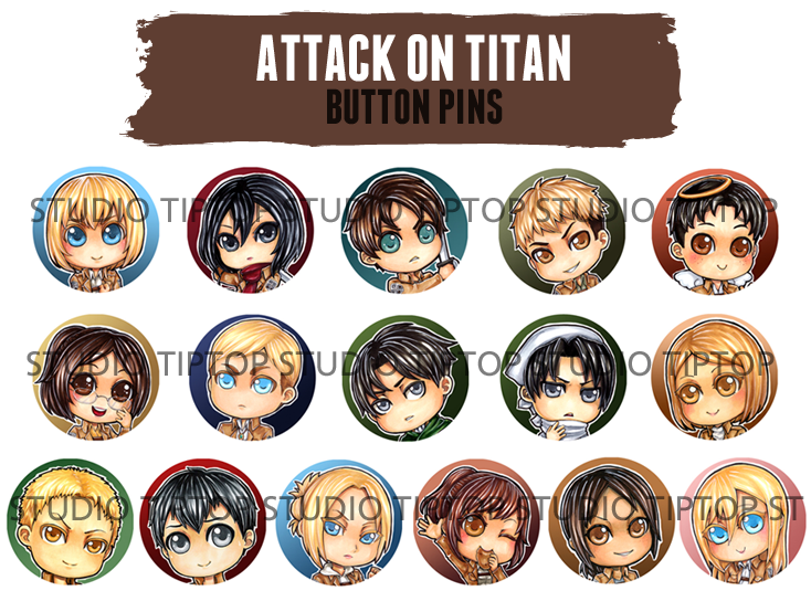 Attack on Titan Button Pins