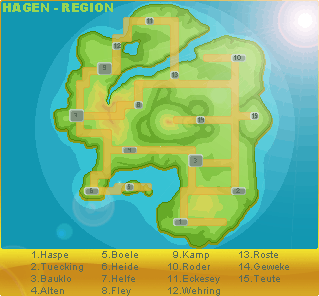 Hagen Region Pokemon Map