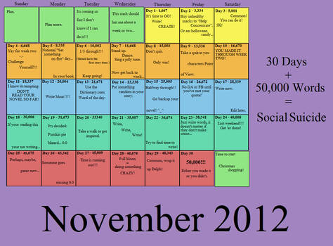 NaNoWriMo Calendar 2012