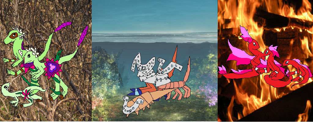 Container Fakemon Fakemon Starters WIP by Esper-of-Tropica on DeviantArt