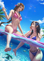 Aerith Tifa Beach Party