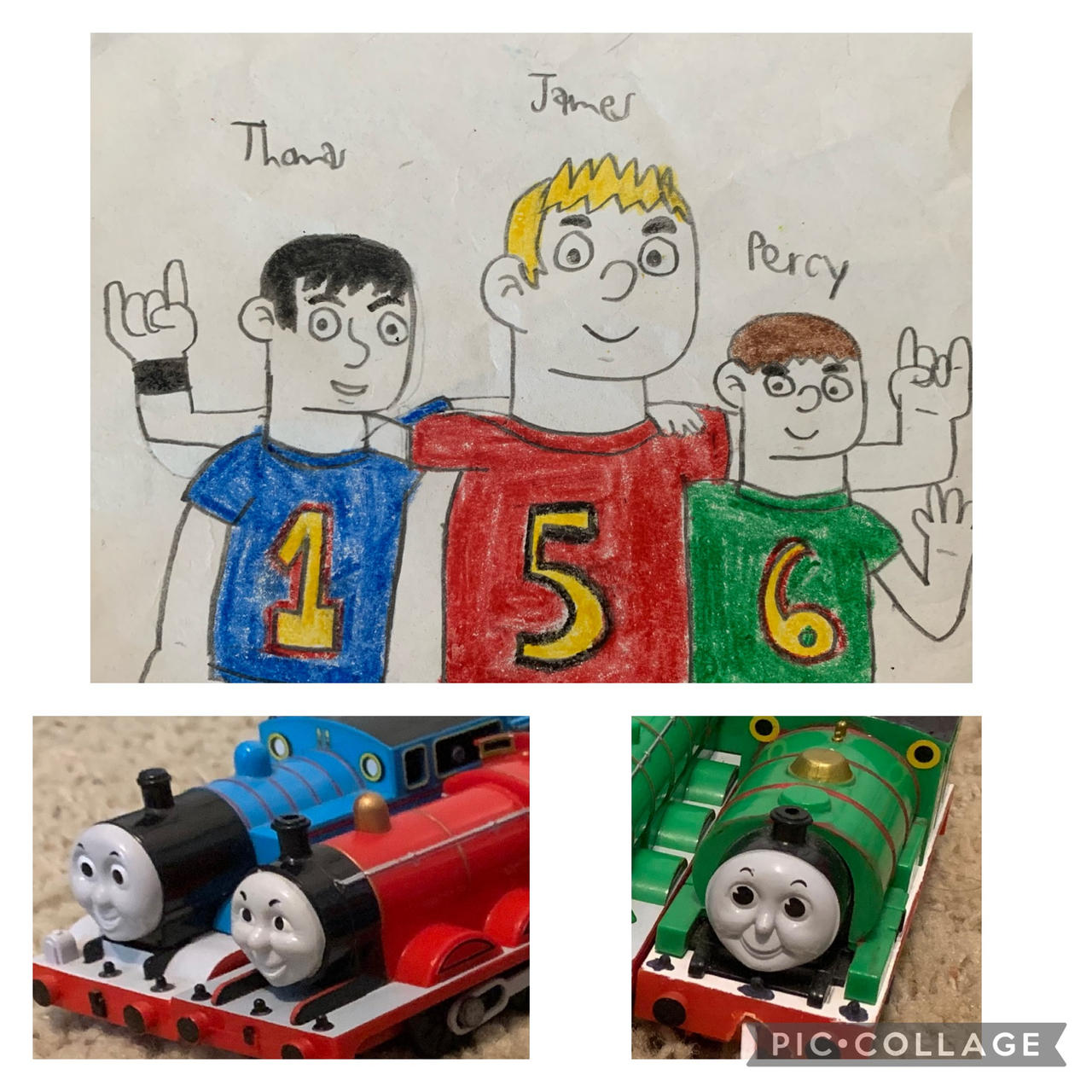 Humanized and Tomy Plarail Thomas Collage