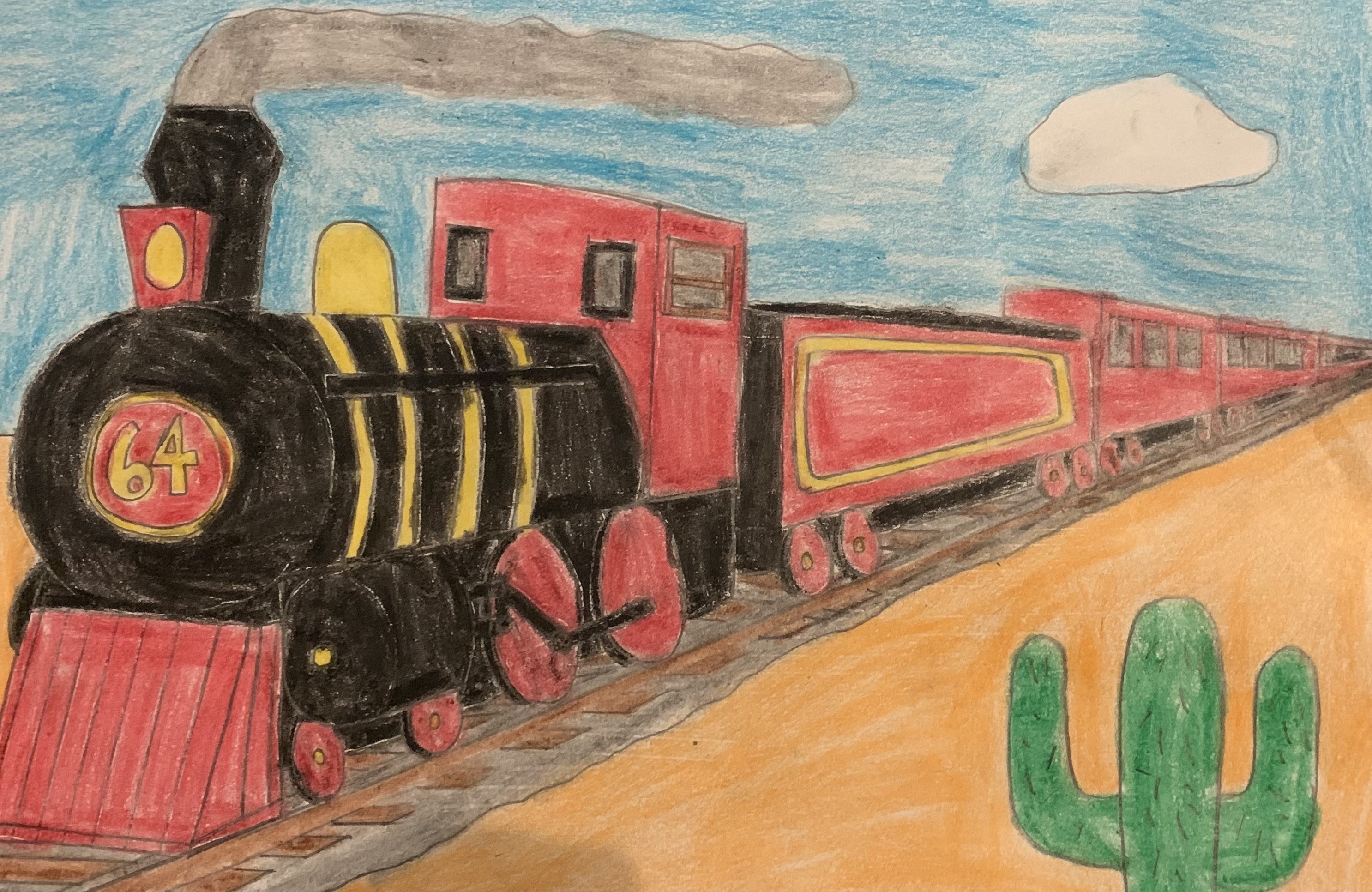 Mario Kart Kalimari Desert Train Drawing