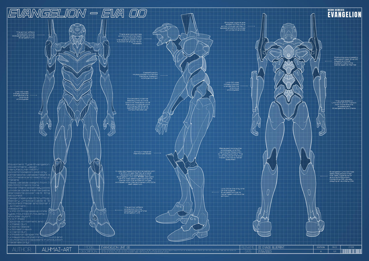 Eva 2 Design EVA 00 Blueprint by Alhmaz on DeviantArt