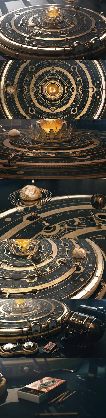 Steampunk Astrolabe Orrery Table