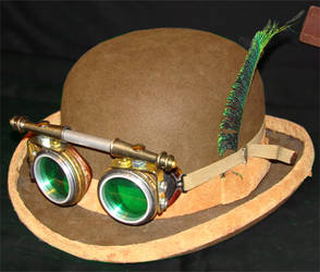 steampunk goggles on derby