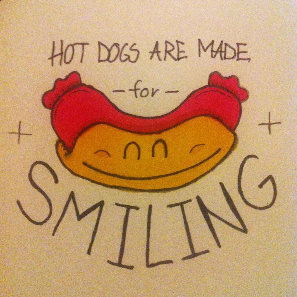 Hotdogs are made for smiling