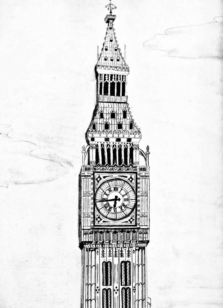 Рисунок биг. Биг-Бен (башня Елизаветы). Биг Бен карандашом. Биг-Бен Лондон контур. Биг Бен в Лондоне рисунок.