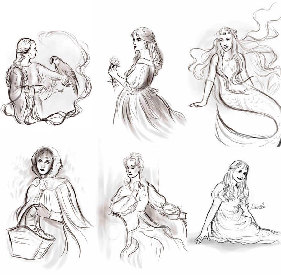 Faerie Tale Theatre sketches by Dim-Draws on DeviantArt