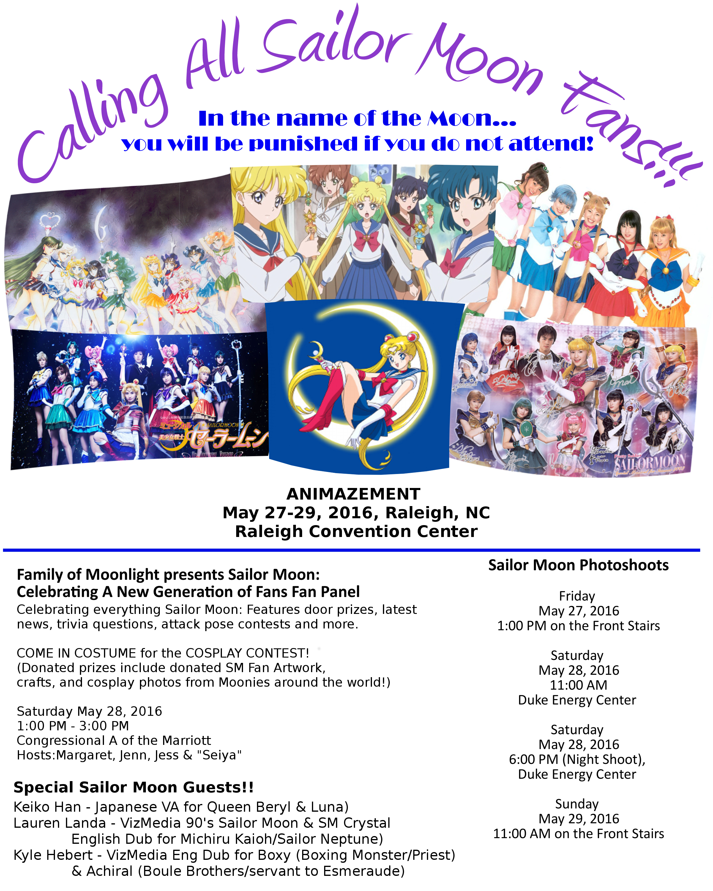 Animazement Moonie Events Flyers 2016