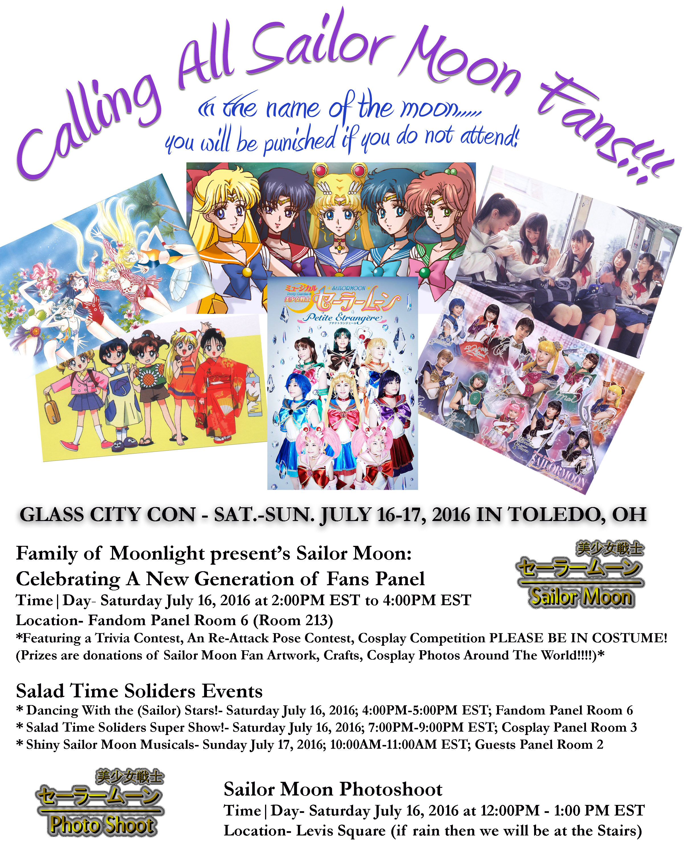 Glass City Con Moonie Events Flyers 2016