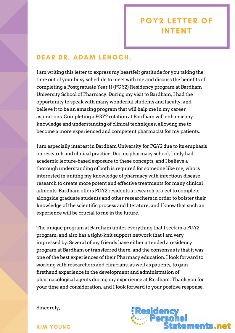 Pgy2 Letter Of Intent Example By Residencyadmissionuk On Deviantart Letter Of Intent Residency Sample