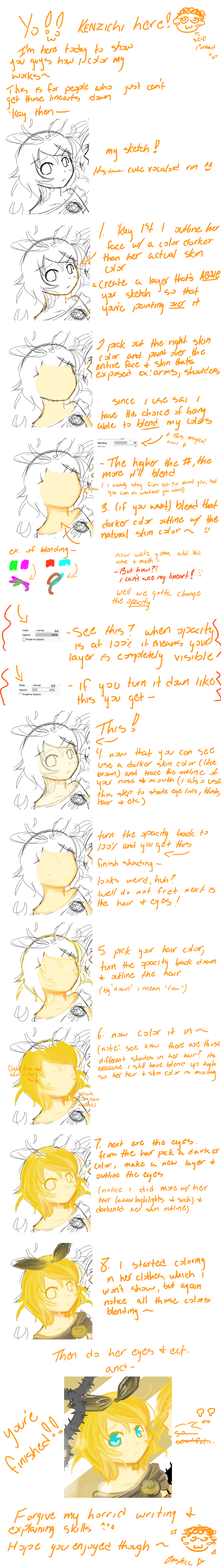 NO LINEART Tutorial: Done in Sai